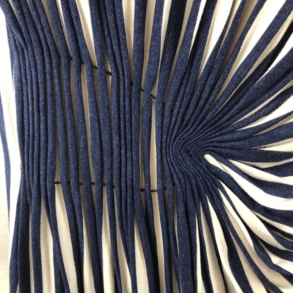 Max Studio | *NEW* Ruched Striped Midi Dress sz L - Picture 3 of 7